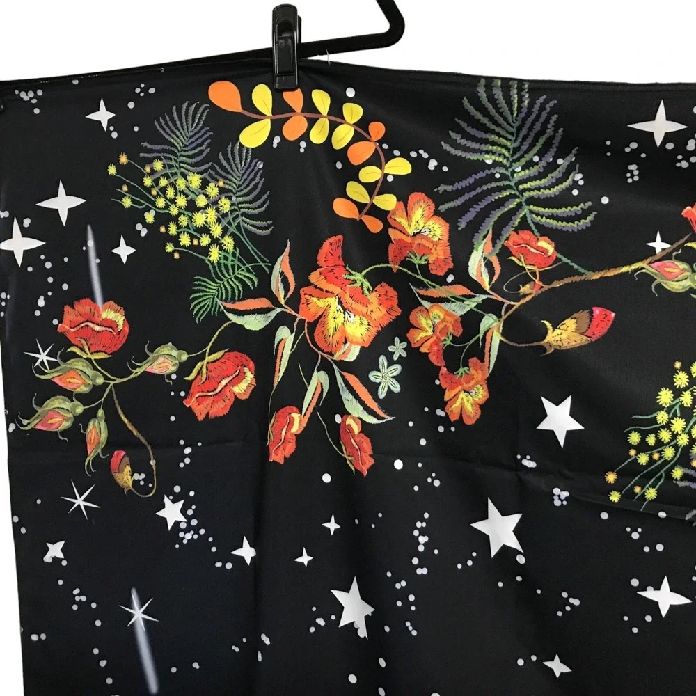 Moon Phase Floral Tapestry Celestial Starry Night Wall Hanging 51x59 Black